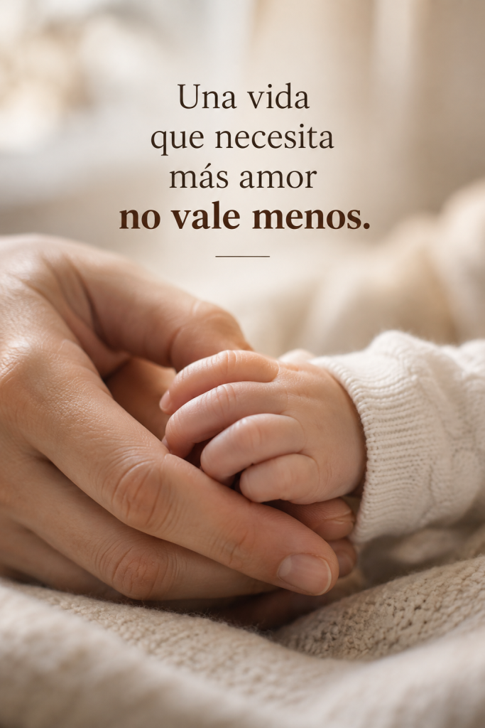 Una vida que necesita más amor, no vale menos